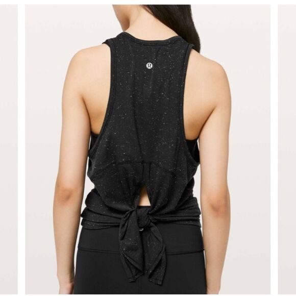lululemon athletica Tops - Lululemon‎ Goal Up Tank Black / White Speckle Size S